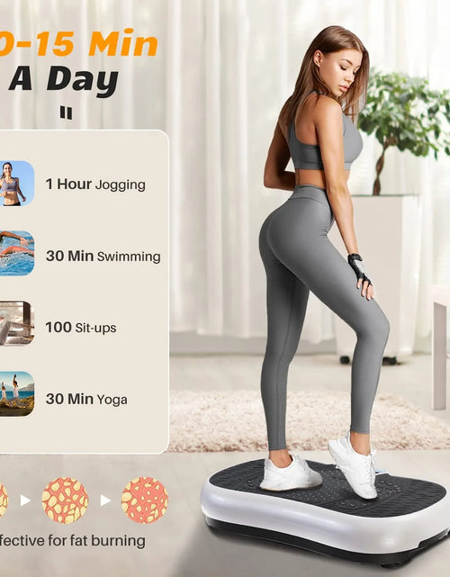 Load image into Gallery viewer, Vibration Plate Exercise Machine Whole Body Workout Vibration Fitness Platform W/ Loop Bands Jump Rope Bluetooth Speaker Home Training Equipment for Weight Loss &amp; Toning, Black
