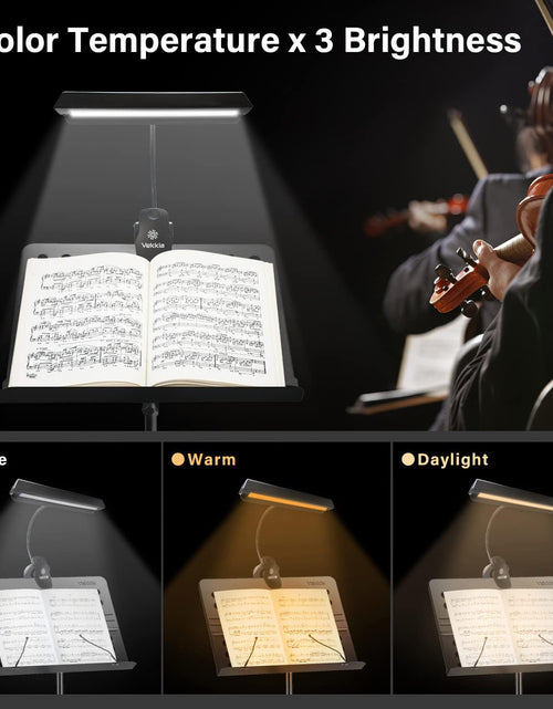 Load image into Gallery viewer, Super Bright Rechargeable Music Stand Light - Musicians Piano Light Clip On, 9 Levels Dimmable, Portable, USB-C, Perfect for Piano, Orchestra, Podium, Easel
