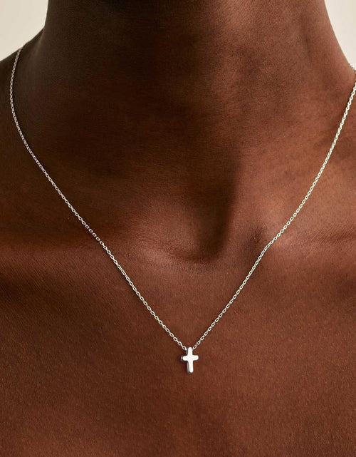 Load image into Gallery viewer, Cross Necklace for Women Girls, Dainty Gold Plated Cross Pendant Necklace Sideways Cross Choker Layered Cross Necklace for Women Girls
