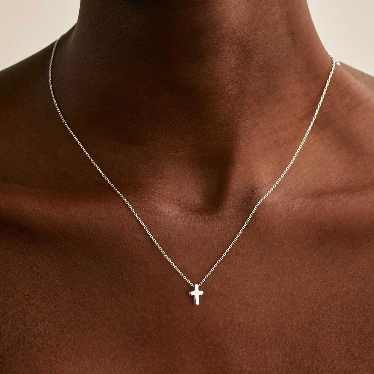 Cross Necklace for Women Girls, Dainty Gold Plated Cross Pendant Necklace Sideways Cross Choker Layered Cross Necklace for Women Girls