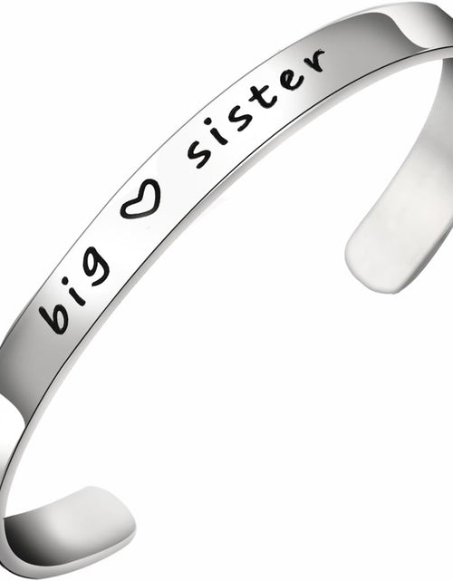 Load image into Gallery viewer, Big Sis Middle Sis Little Sis Sister Cuff Bangle Bracelet Family Friend Gift for Women Girls
