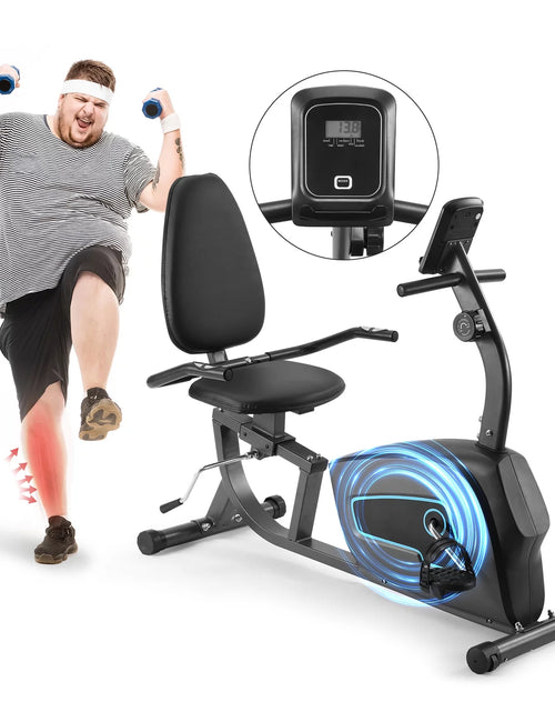 Load image into Gallery viewer, Exercise Bike Indoor Recumbent Exercise Bike Stationary with Adjustable Seat and 8 Resistance Level Seat Height Adjustment
