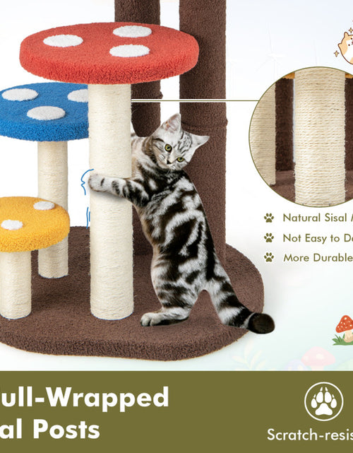 Load image into Gallery viewer, 3-In-1 Cat Tree 3 Full-Wrapped Sisal Posts Removable Mat and Platforms
