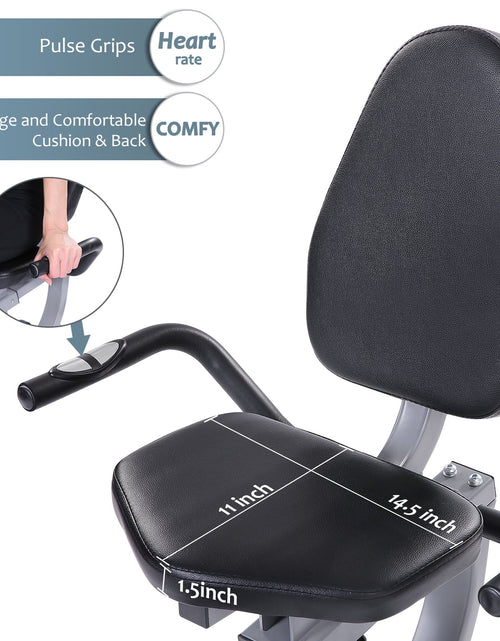 Load image into Gallery viewer, Exercise Bike Indoor Recumbent Exercise Bike Stationary with Adjustable Seat and 8 Resistance Level Seat Height Adjustment
