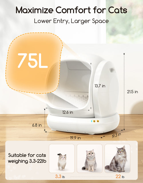 Load image into Gallery viewer, Smart Automatic Self-Cleaning Cat Litter Box, APP Control/Integrated Safety Protection,White
