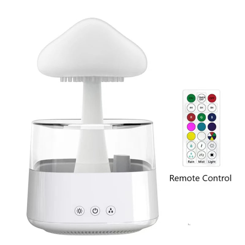 Mushroom Rain Air Humidifier Electric Aroma Diffuser Rain Cloud Smell Distributor Relax Water Drops Sounds Colorful Night Lights