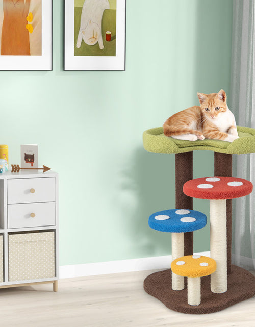 Load image into Gallery viewer, 3-In-1 Cat Tree 3 Full-Wrapped Sisal Posts Removable Mat and Platforms
