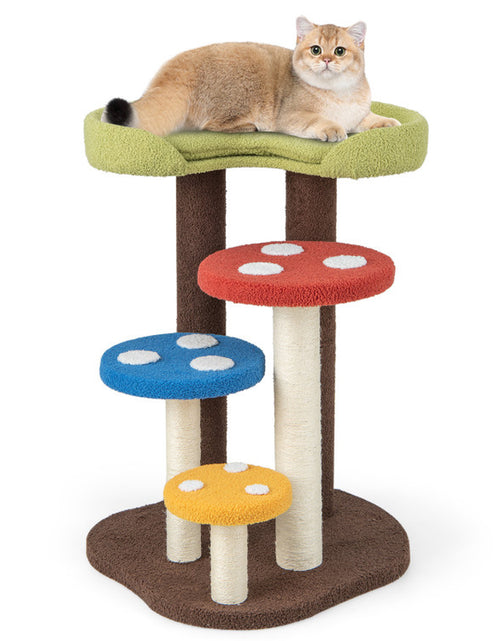 Load image into Gallery viewer, 3-In-1 Cat Tree 3 Full-Wrapped Sisal Posts Removable Mat and Platforms
