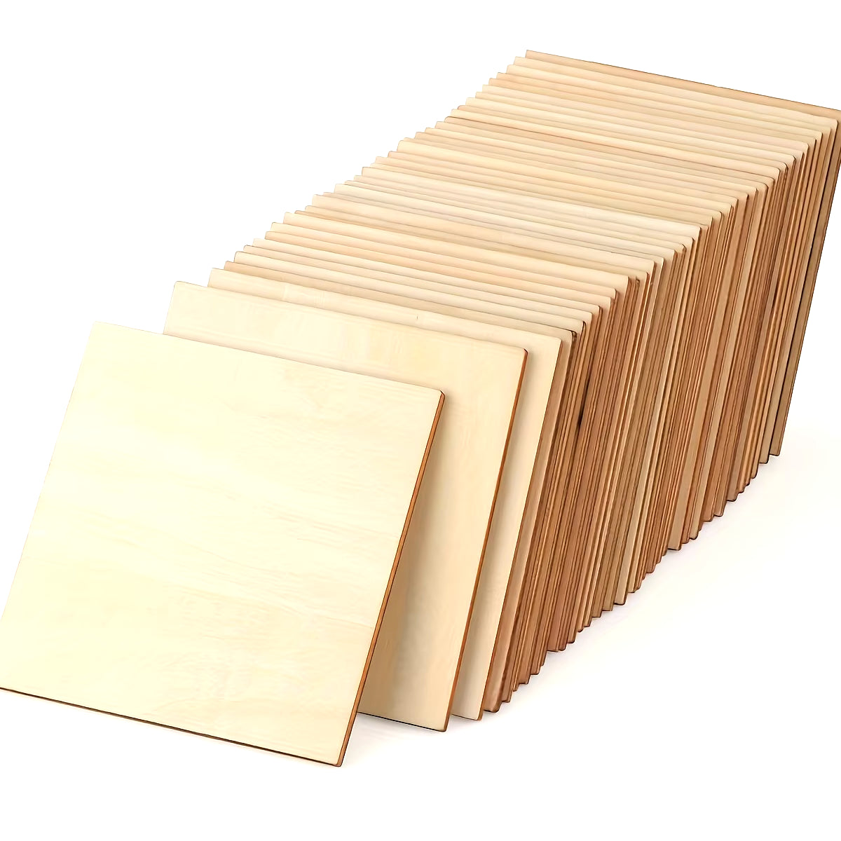 10Pcs Wood Square 4X4In Blank Wood Sheet for Crafts, Thin Unfinished Wood Squares for Wood Burning Painting Staining Wood Engrav