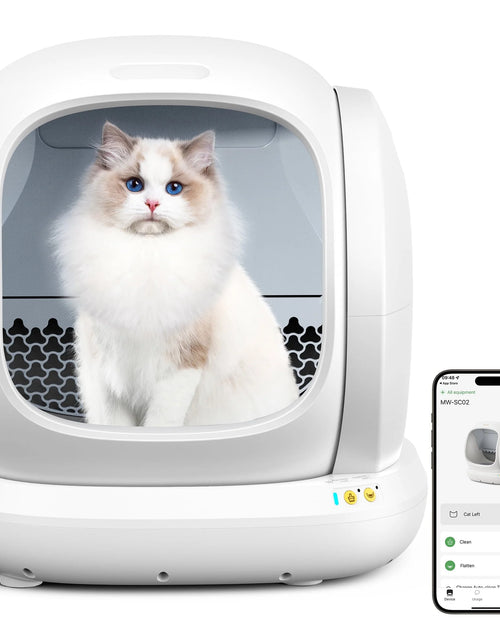 Load image into Gallery viewer, Smart Automatic Self-Cleaning Cat Litter Box, APP Control/Integrated Safety Protection,White
