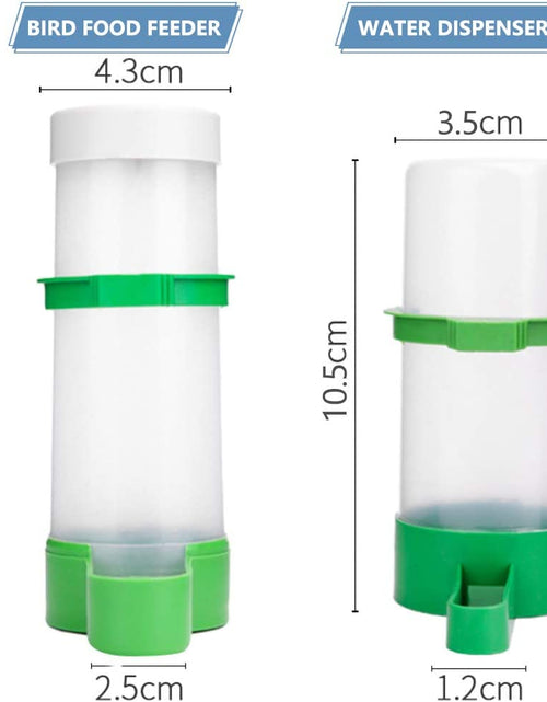 Load image into Gallery viewer, Bird Feeder, Bird Water Dispenser for Cage,  2PCS Automatic Bird Water Feeder with 1PCS Food Feeder for Cage Pet Parrot Budgie Lovebirds Cockatiel (2Pcs 90Ml + 1Pcs 150Ml)
