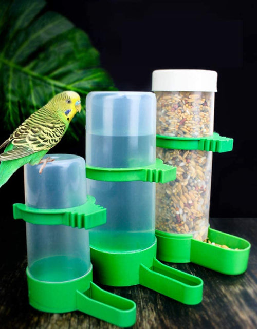 Load image into Gallery viewer, Bird Feeder, Bird Water Dispenser for Cage,  2PCS Automatic Bird Water Feeder with 1PCS Food Feeder for Cage Pet Parrot Budgie Lovebirds Cockatiel (2Pcs 90Ml + 1Pcs 150Ml)
