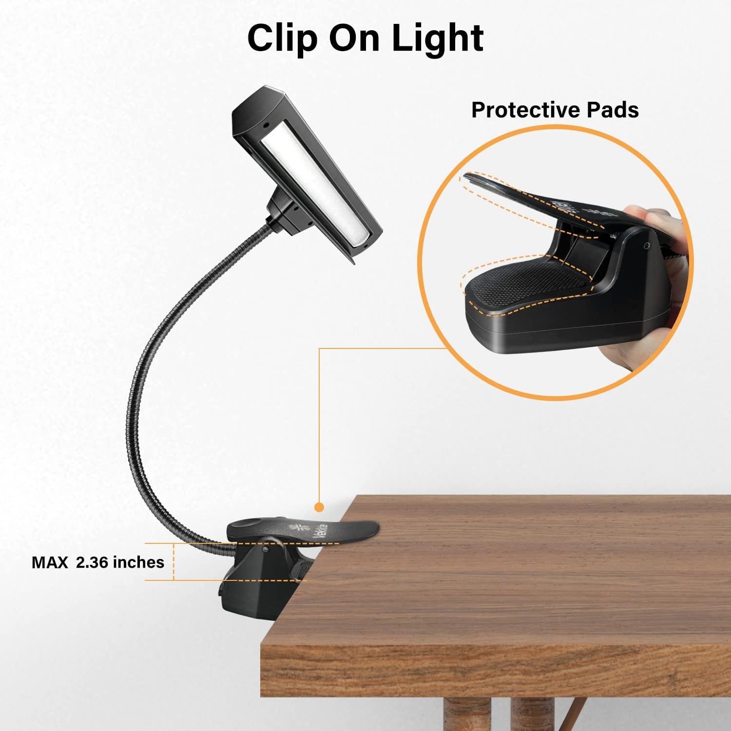 Super Bright Rechargeable Music Stand Light - Musicians Piano Light Clip On, 9 Levels Dimmable, Portable, USB-C, Perfect for Piano, Orchestra, Podium, Easel