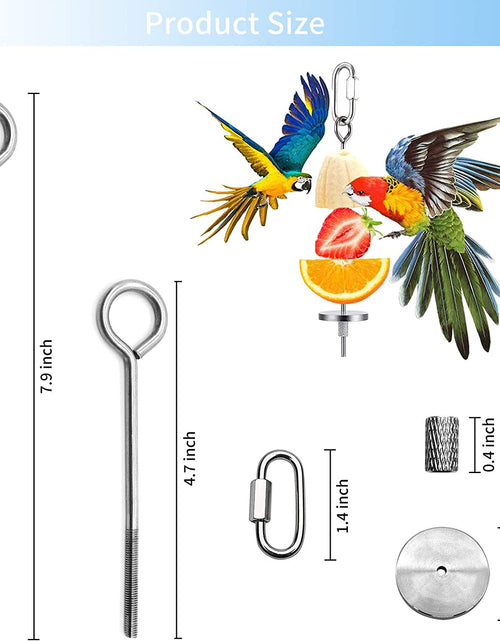 Load image into Gallery viewer, 3Pcs Bird Food Holder, Bird Feeder Toy, Stainless Steel Small Animal Fruit Vegetable Stick Skewer, Foraging Hanging Food Feeding Treating Tool for Parrots Cockatoo Cockatiel Cage
